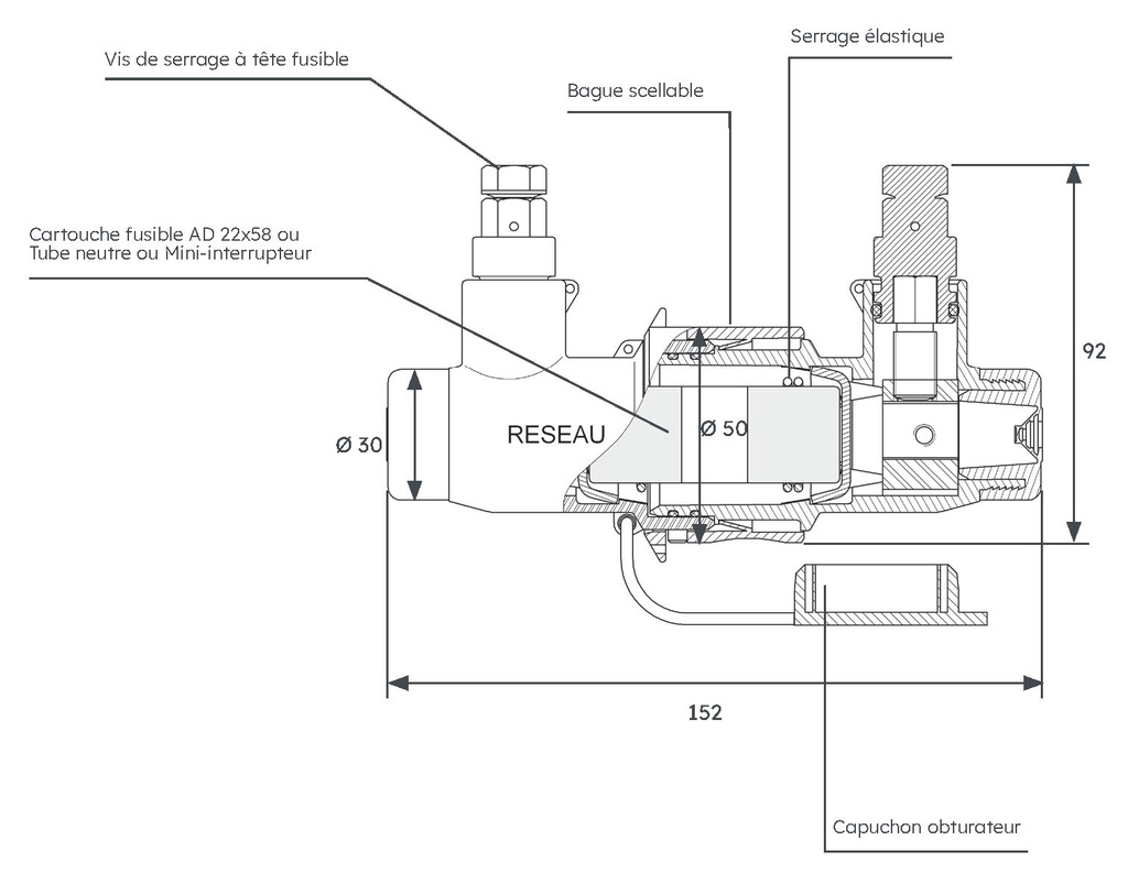 C/C FUSIBLE CYLINDRIQUE PERFO 6940070 *