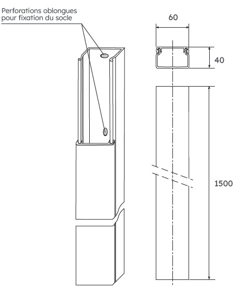 GOULOTTE API 40X60X1500 6910154