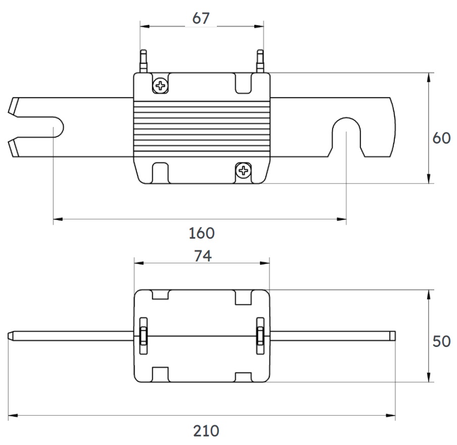 CARTOUCHE FUSIBLE T2 E160MM 200A6943413