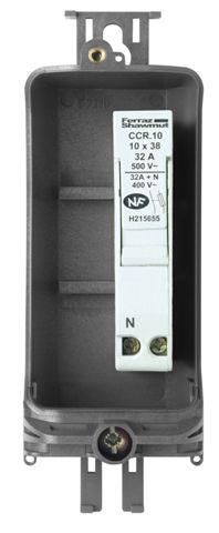 BOITIER FACADE COBOX-1FN-N 037997  + 1 PORTE FUSIBLE NOIR