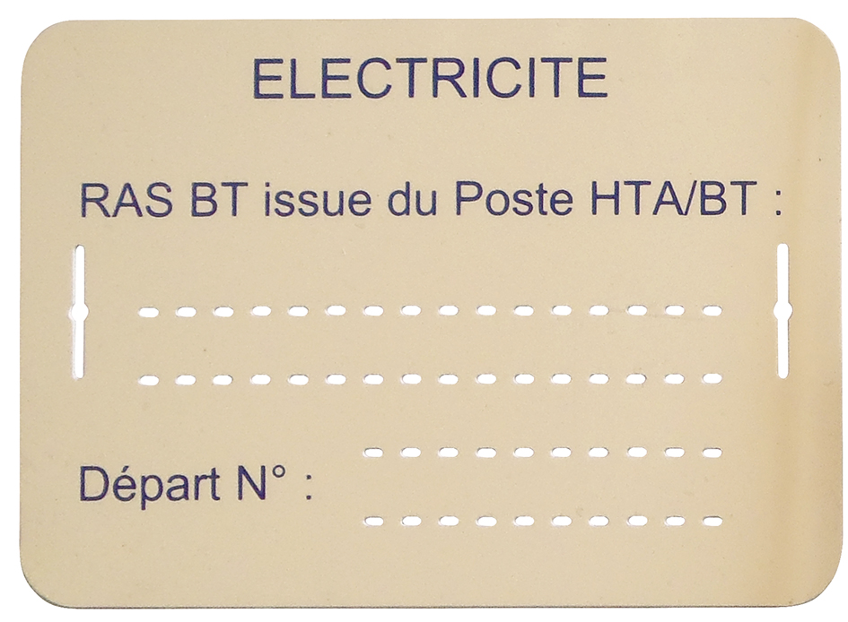 LOT DE 10 PLAQUES D'IDENTIFICATION RAS BT 6771042