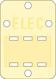 PLAQUE REPERAGE "ELEC" IVOIRE REPERAGE COLONNE 25X35X0,5MM PAR 25